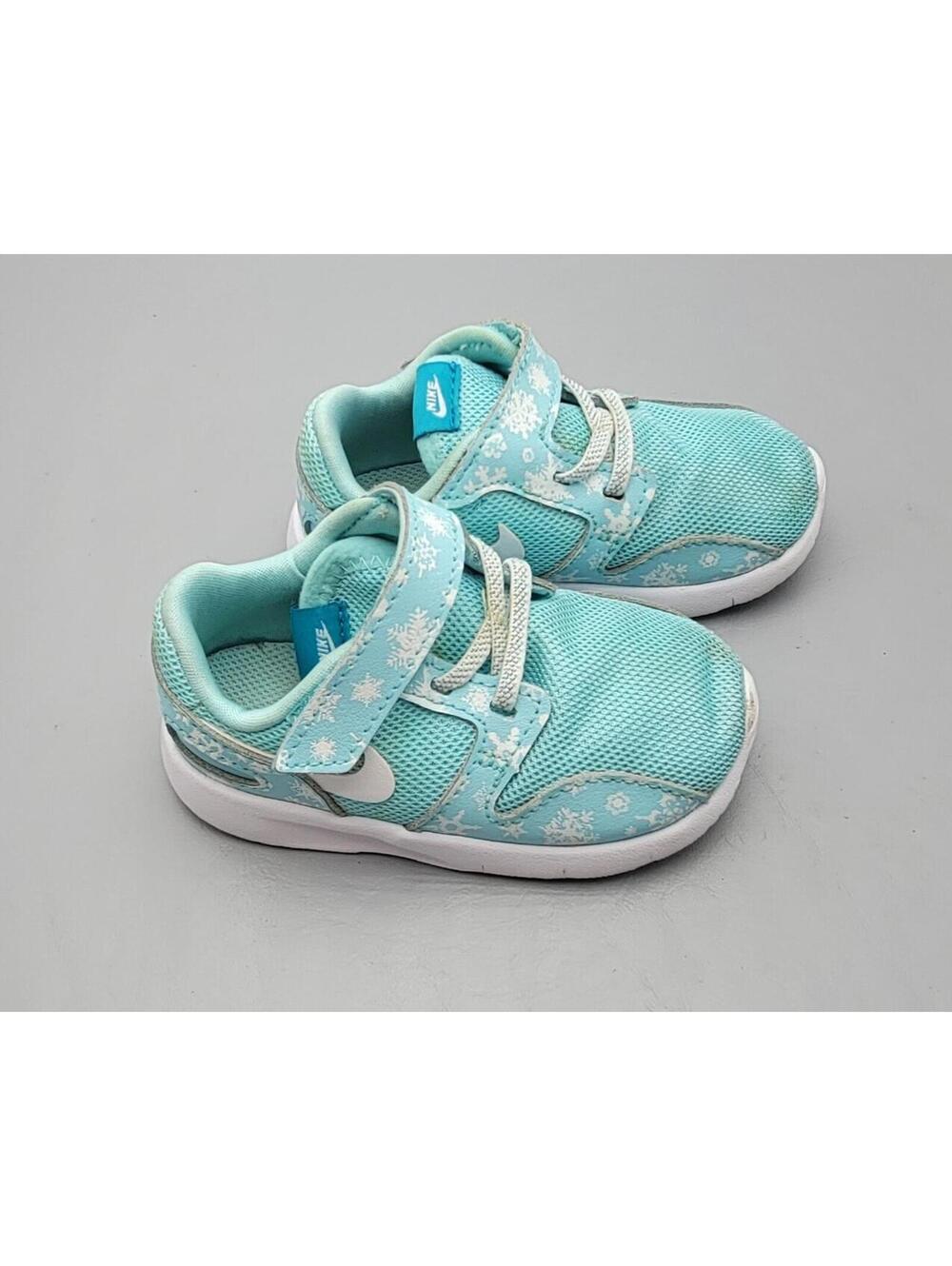 Nike Toddler Shoes Aqua Floral Hook Loop Sneakers Size 6C 749525-401